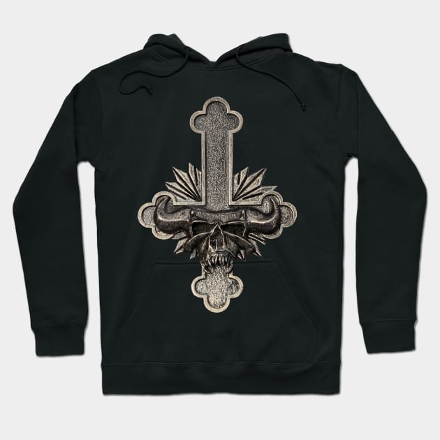 Lucifuge Inverted Cross & Skull Hoodie by RainingSpiders